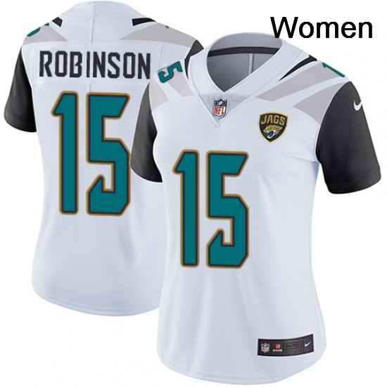 Womens Nike Jacksonville Jaguars 15 Allen Robinson White Vapor Untouchable Limited Player NFL Jersey